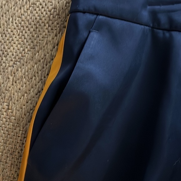 Gucci Heavy Satin Women’s Trousers Navy with Gold Stripe - Picture 5 of 17